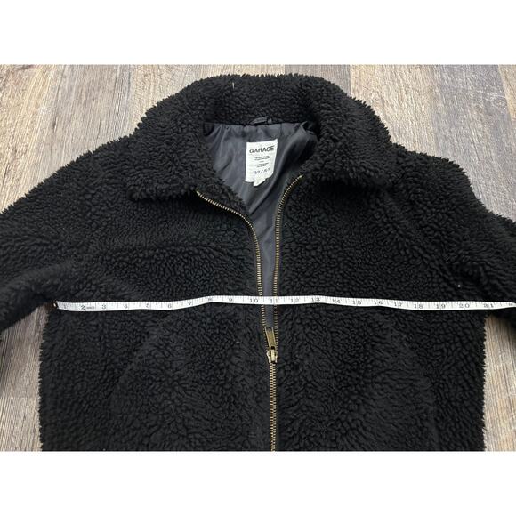 Garage Black Sherpa Cropped Fleece Jacket Size XS5 - Picture 4 of 7